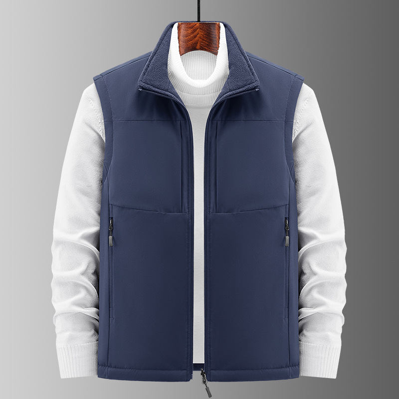Muška debela pamučna vest s kapuljom, zimska jakna, velika veličina, obostrana, logotip izšiven, topla vanjska jakna za outdoor