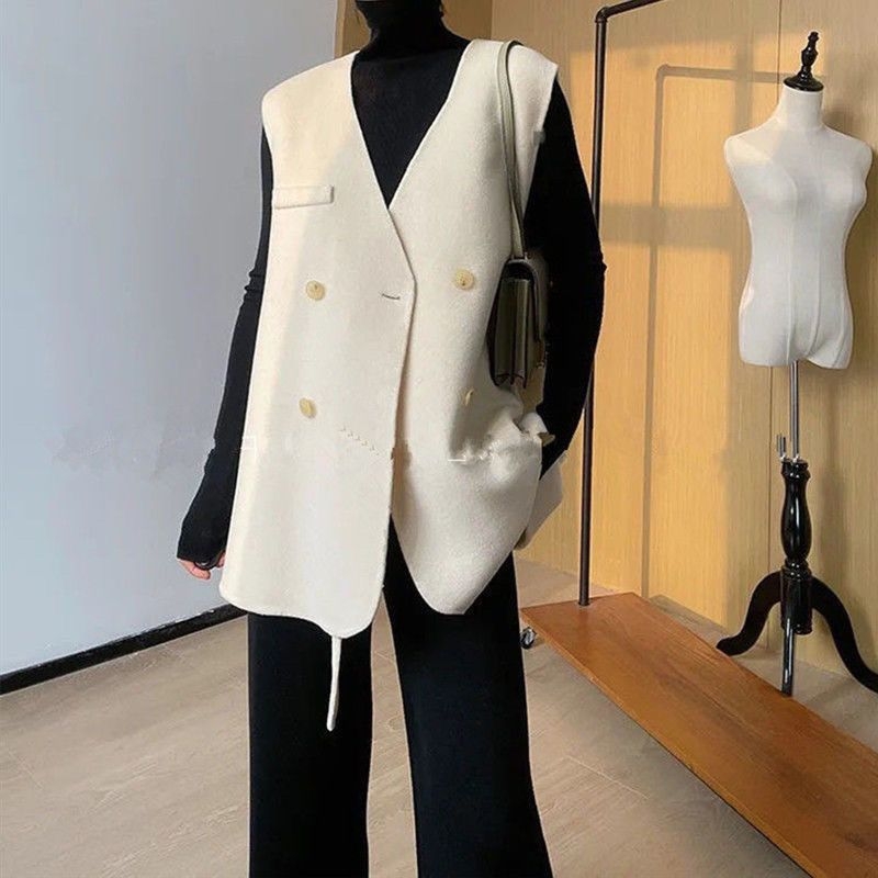 Ženski vest-kardigan za jesen-zimu, polo ovratnik, običan stil, sezona jesen 2025, glavni sastav tkanine <30%