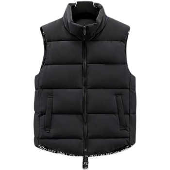 Мъжка жилетка от пух-памук, със стояща яка, подплатена флисом, свободен силует, полиестерна външна материя