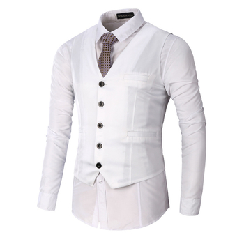 Muški pamukasti V-izrez prsluk za četiri sezone, slim fit, jednobojni, radni prsluk