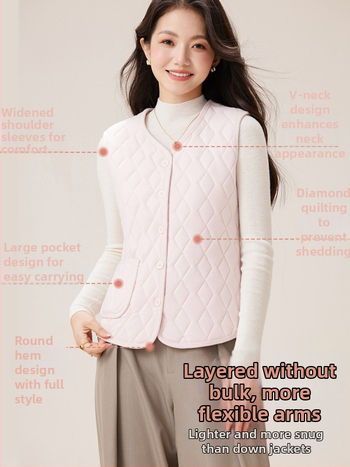 Dámska vesta s vlnenou fleecovou podšívkou, V-krk, zapínanie na gombík, polyesterová vonkajšia látka