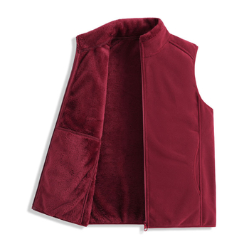 Γυναικεία γιλέκα με επένδυση φλίς, παχύτερο, με σταθερό γιακά, φερμουάρ, πολυεστέρας 95%+