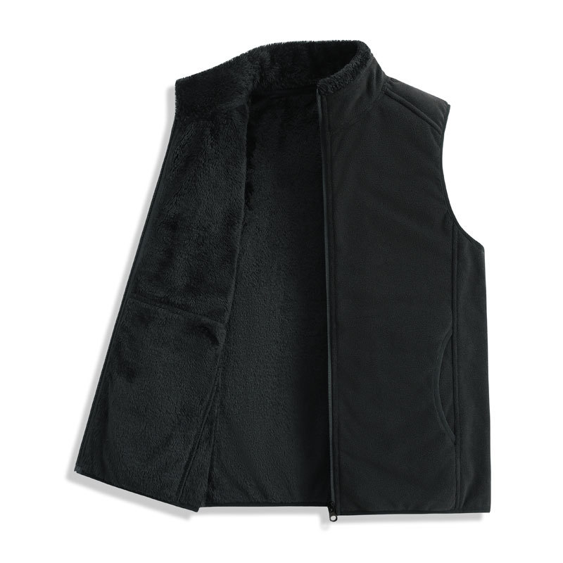 Γυναικεία γιλέκα με επένδυση φλίς, παχύτερο, με σταθερό γιακά, φερμουάρ, πολυεστέρας 95%+