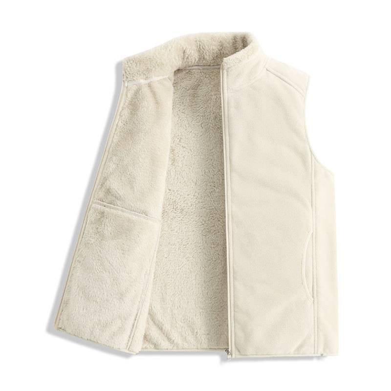 Γυναικεία γιλέκα με επένδυση φλίς, παχύτερο, με σταθερό γιακά, φερμουάρ, πολυεστέρας 95%+