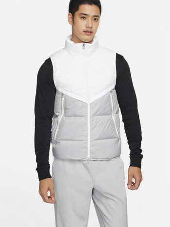Férfi nylonból készült down-pamut töltésű mellény koreai stílusban, derékig érő, cipzáras zsebek