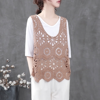 Női pamut cap-stílusú mellény kapok töltettel, rombusz mintázat, kerek nyak, ujj nélkül, pulóver-stílus, 2025 tavasz