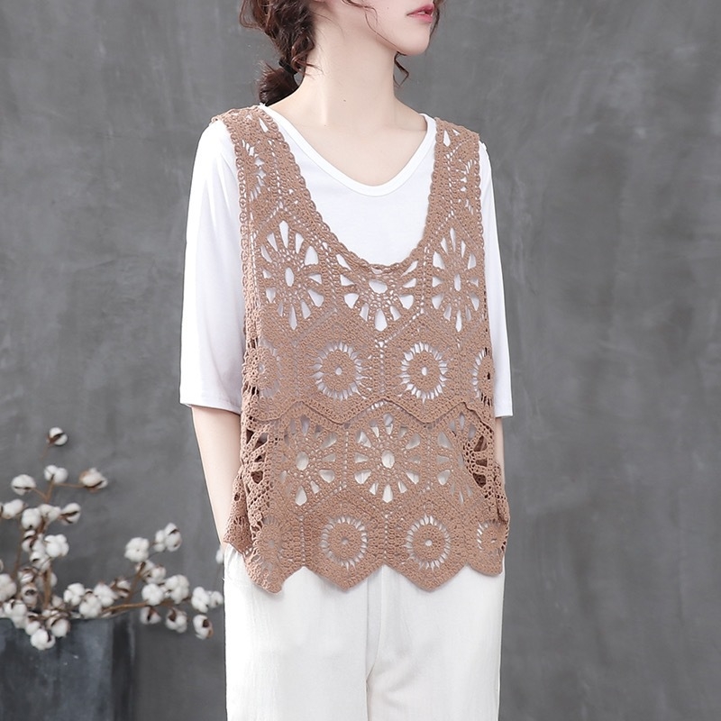 Női pamut cap-stílusú mellény kapok töltettel, rombusz mintázat, kerek nyak, ujj nélkül, pulóver-stílus, 2025 tavasz