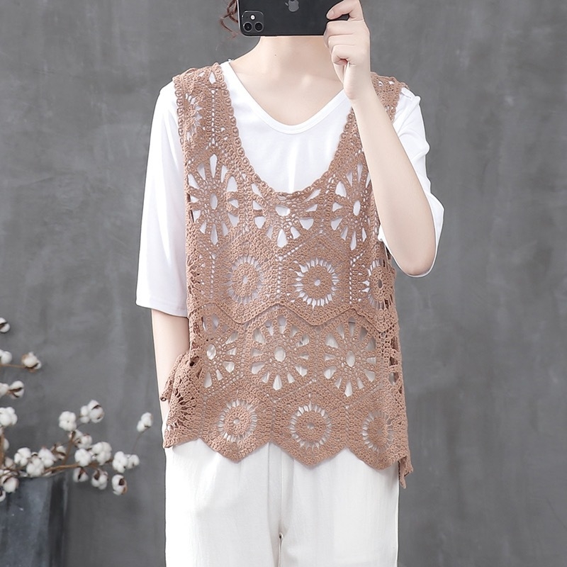 Női pamut cap-stílusú mellény kapok töltettel, rombusz mintázat, kerek nyak, ujj nélkül, pulóver-stílus, 2025 tavasz