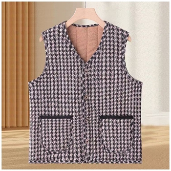 Női mellény, japán stílus, V-nyak, poliészter-pamut töltet, őszi 2025