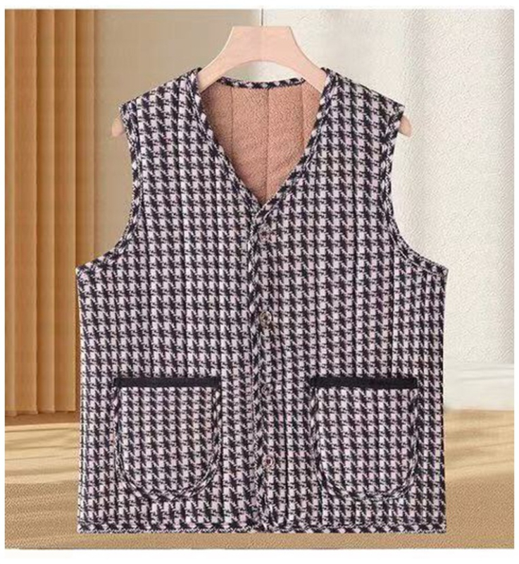 Női mellény, japán stílus, V-nyak, poliészter-pamut töltet, őszi 2025