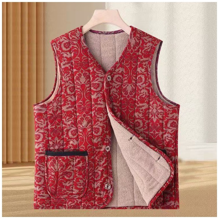 Női mellény, japán stílus, V-nyak, poliészter-pamut töltet, őszi 2025