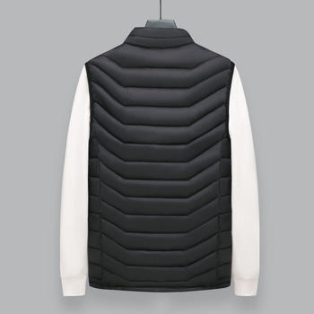 Muška pamučna vesta s punom od pamuka, slim-fit, korejskog stila, stojeći ovratnik, glavni materijal poliester