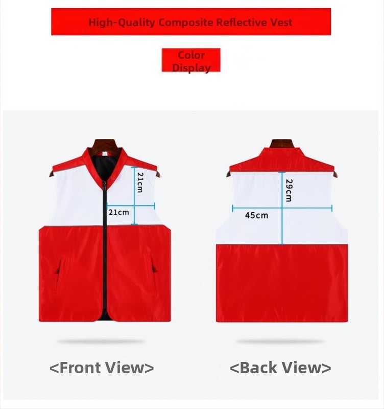 LDM Vestă de intervenție în situații de urgență cu logo, închidere cu fermoar, croială lejeră, pentru toate sezoanele, amestec din fibre de acetat