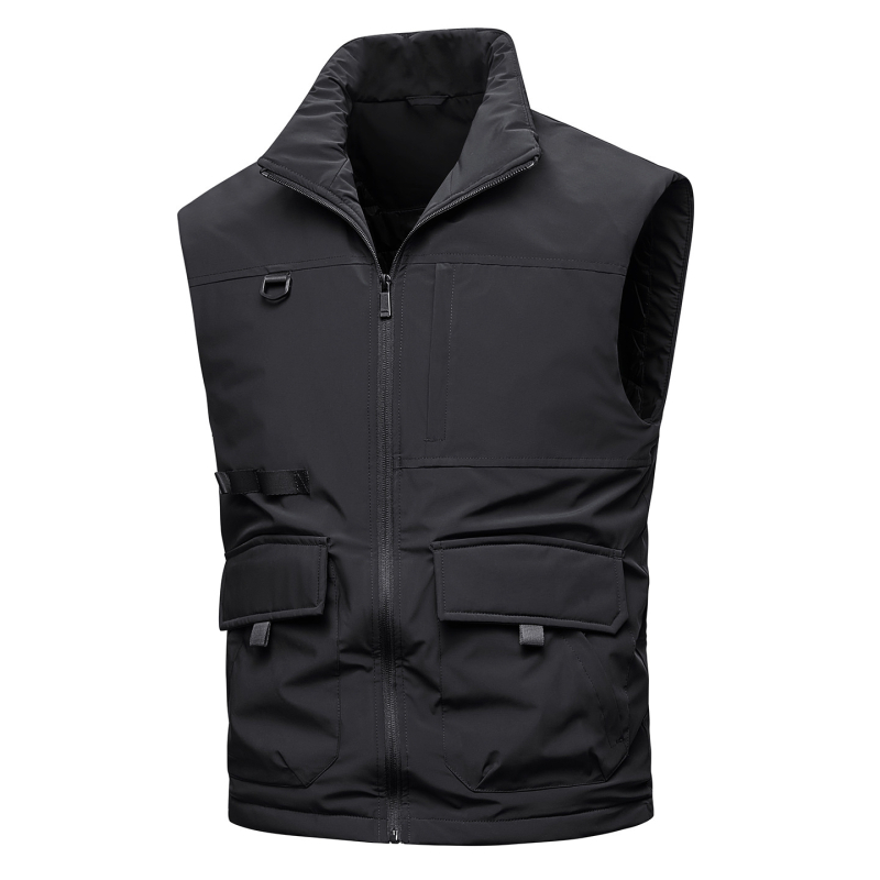 Muška vest Suzaku Red s reverom, laganog kroja, zipom sprijeda