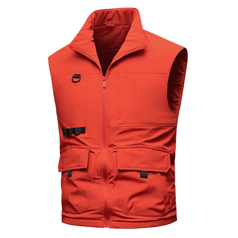 Muška vest Suzaku Red s reverom, laganog kroja, zipom sprijeda
