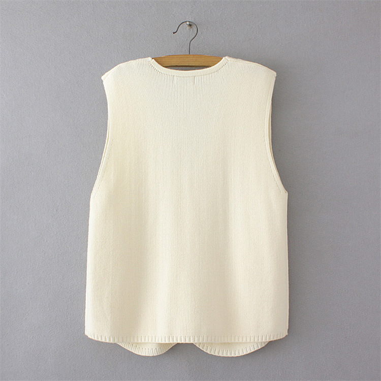 Sieviešu adīts V kakla kardigans – poliestera audums, 50–70% saturs, japāņu/korejiešu brīvā laika stils, rudens 2024