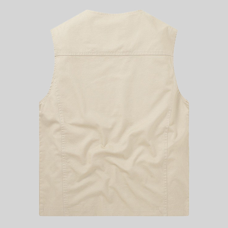 Muški pamukasti vest, casual kardigan stil, V-izrez, jednoredno kopčanje, podstava od poliestera