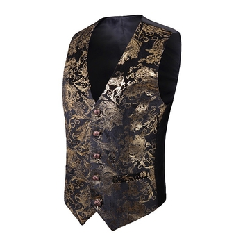 Munkás mellény, szűk szabású, V-nyakú, egyszerű gombolású, poliészter