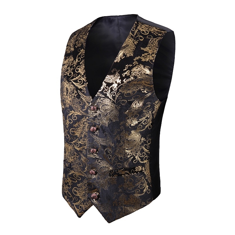 Munkás mellény, szűk szabású, V-nyakú, egyszerű gombolású, poliészter