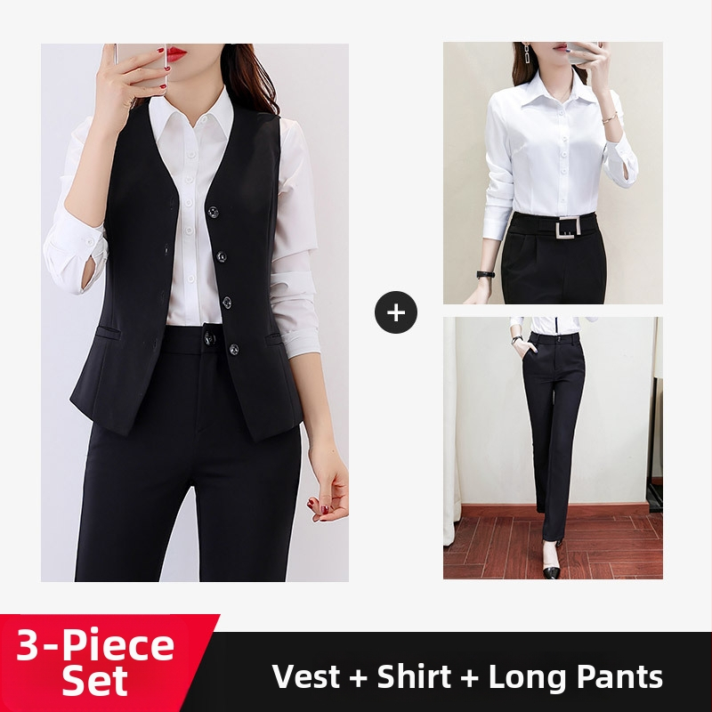 Liemenė su V formos iškirpte biuro stiliui, poliesteris, Korėjos stilius, siauras kirpimas