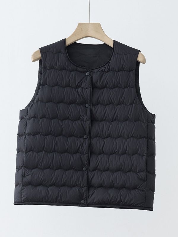 Sievietes pūkvēste bez apkakles, bez piedurknēm, neilona ārējais materiāls, pildījums: baltais pīļu pūks, garums 50–65 cm