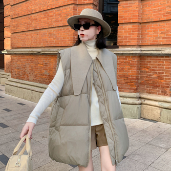 Ženska vesta s perjem, V-izrez, ultra kratka duljina, punilo od patkanog pera, stil kraljevske sestre