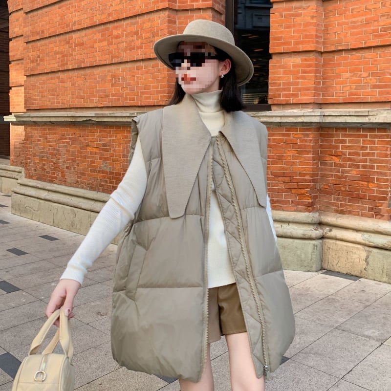 Ženska vesta s perjem, V-izrez, ultra kratka duljina, punilo od patkanog pera, stil kraljevske sestre