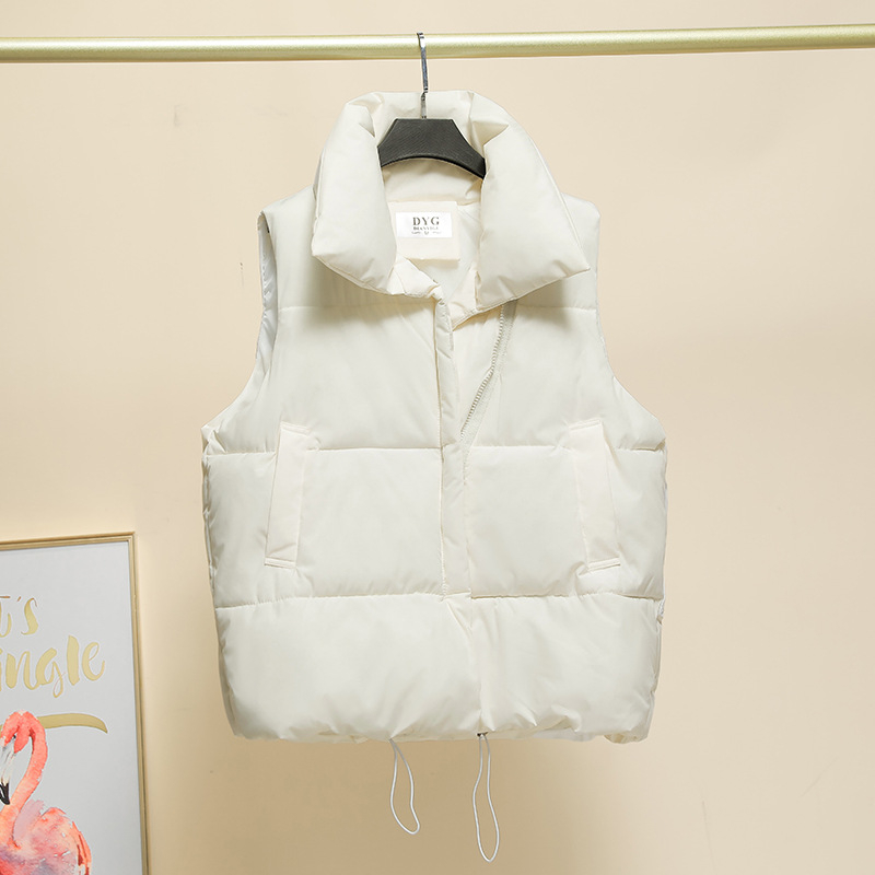 Ženska puffer vest s stojećim ovratnikom, zatvarač, punilo poliester-pamučno, glavni materijal: poliester 95%+
