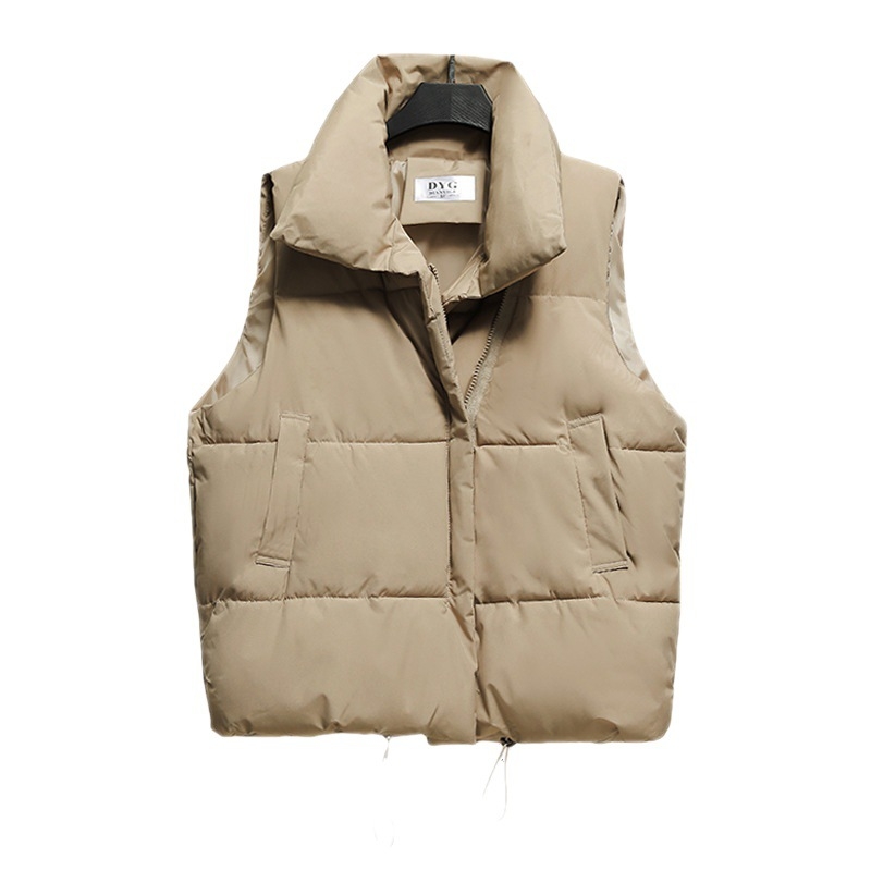 Ženska puffer vest s stojećim ovratnikom, zatvarač, punilo poliester-pamučno, glavni materijal: poliester 95%+