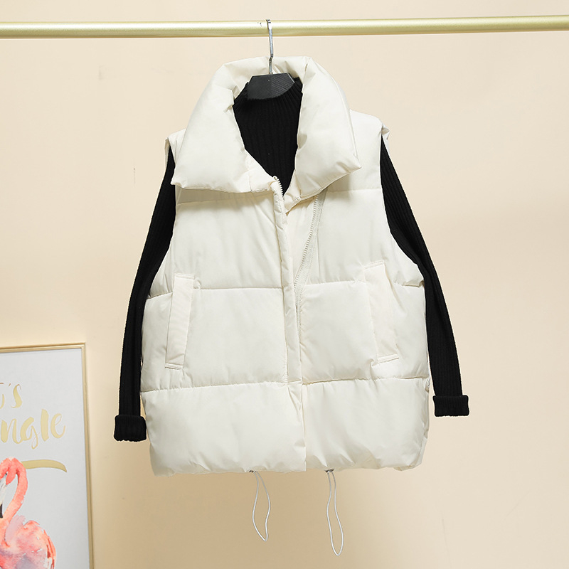 Ženska puffer vest s stojećim ovratnikom, zatvarač, punilo poliester-pamučno, glavni materijal: poliester 95%+