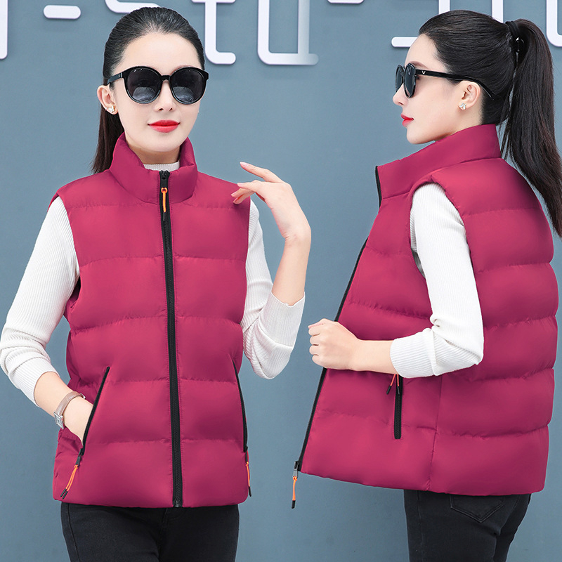 Gyapottöltésű mellény, poliészter anyagból, álló gallér, cipzáras zárás (Ősz 2024)