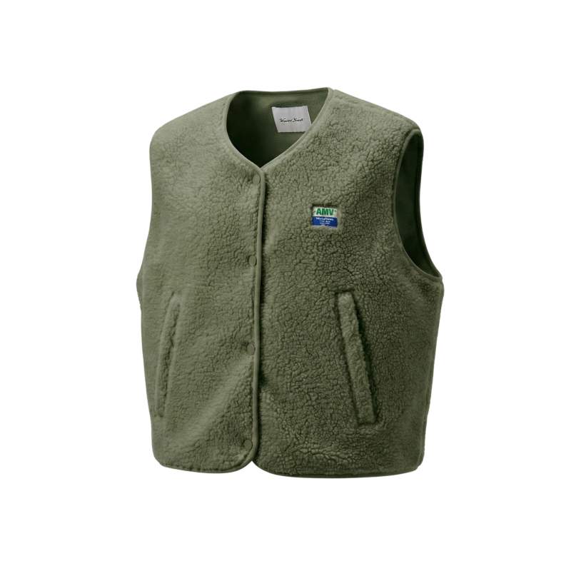 AMV vesta od polar fleece ovčje vune, vjetrootpornost za jesen-zimu, bez rukava, četverosezonski stil
