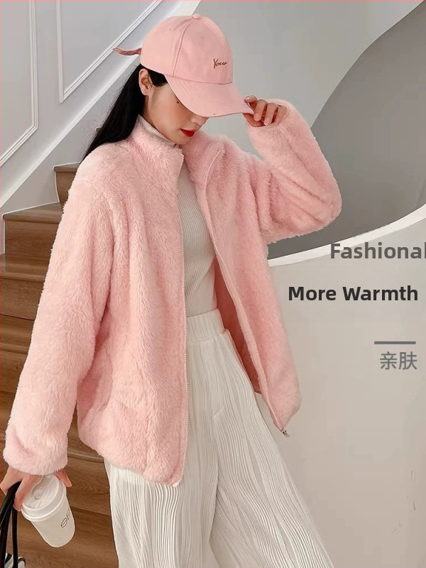 Dámska vesta z coral fleece so zipsom a s polovičným výstrihom a golierom, látka 95% polyester, výplň polyester, korejský štýl, štíhla silueta