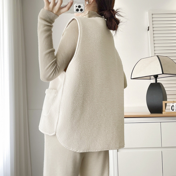 Női mellény kardigán, V-nyakú, egyenes szabás, őszi 2024, poliészter anyag