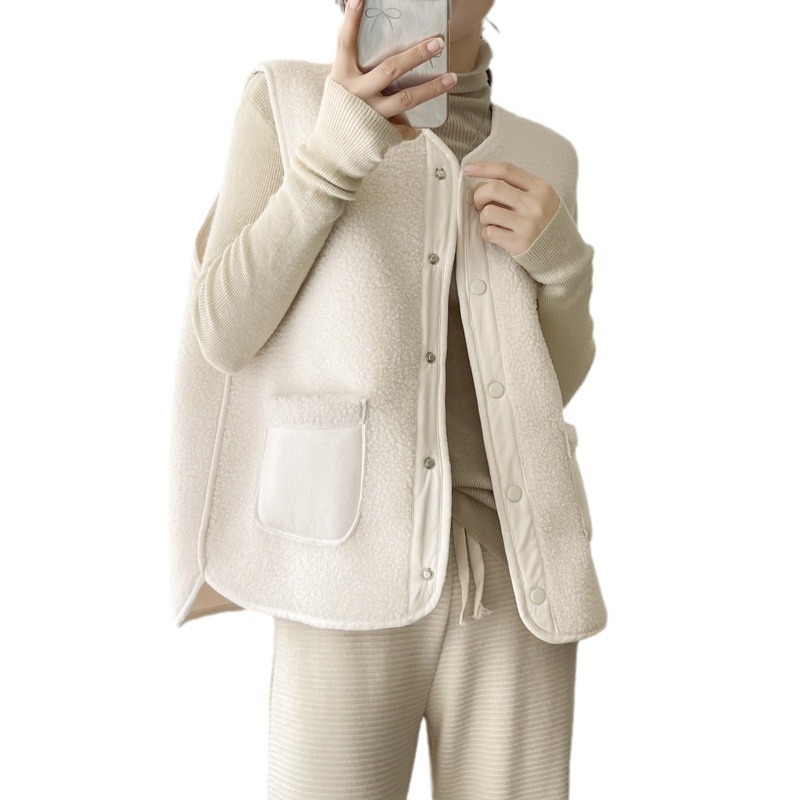 Női mellény kardigán, V-nyakú, egyenes szabás, őszi 2024, poliészter anyag