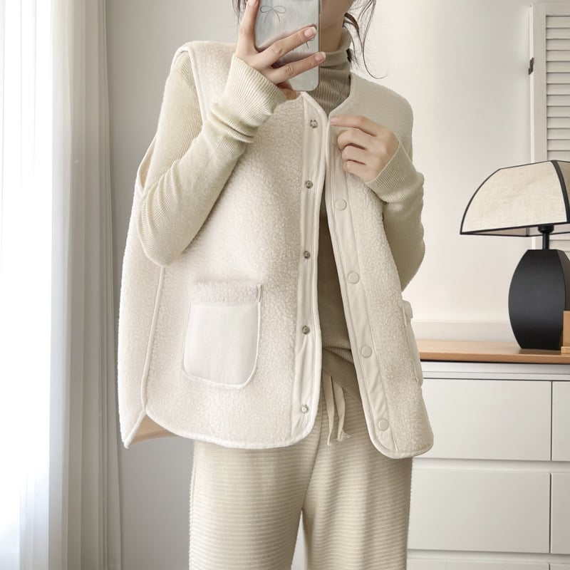 Női mellény kardigán, V-nyakú, egyenes szabás, őszi 2024, poliészter anyag