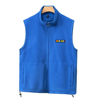 Pánska fleecová vesta bez rukávov so stojacim golierom, zipsové zapínanie, zipsové vrecká, bez kapucne, hrubý fleece