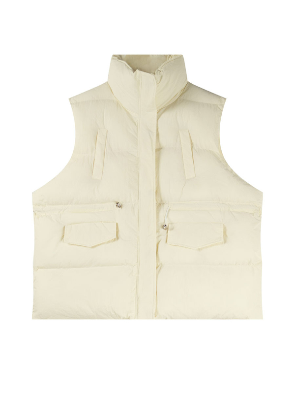 Kardigan s zatvaračem na zip, stojeći ovratnik, mješavina najlona i poliester, punilo od pamuka, široki kroj