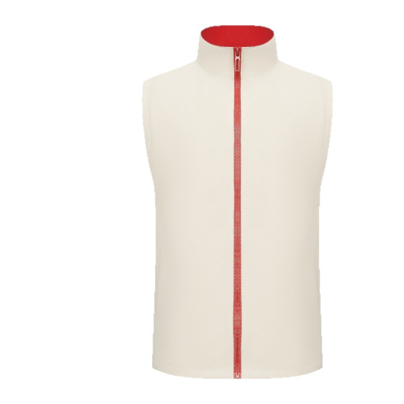 Vestă de lucru pentru catering, cu fermoar, croială lejeră, țesătură din bumbac-amestec, utilizare în toate cele patru anotimpuri, logo personalizat