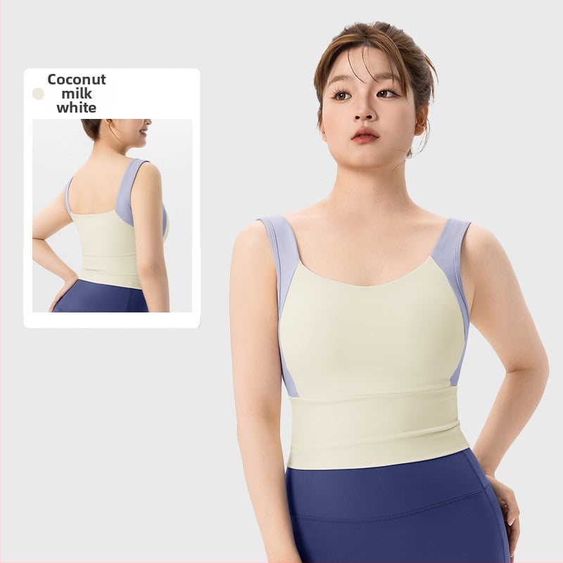 Bustier sport pentru femei, yoga și fitness, cupe fixe în formă de picătură de apă, material nylon-spandex strâns, lungime până la abdomen, cupe cu protecție la sân, suport solid — Keep ball, Toamnă-Iarnă 2025