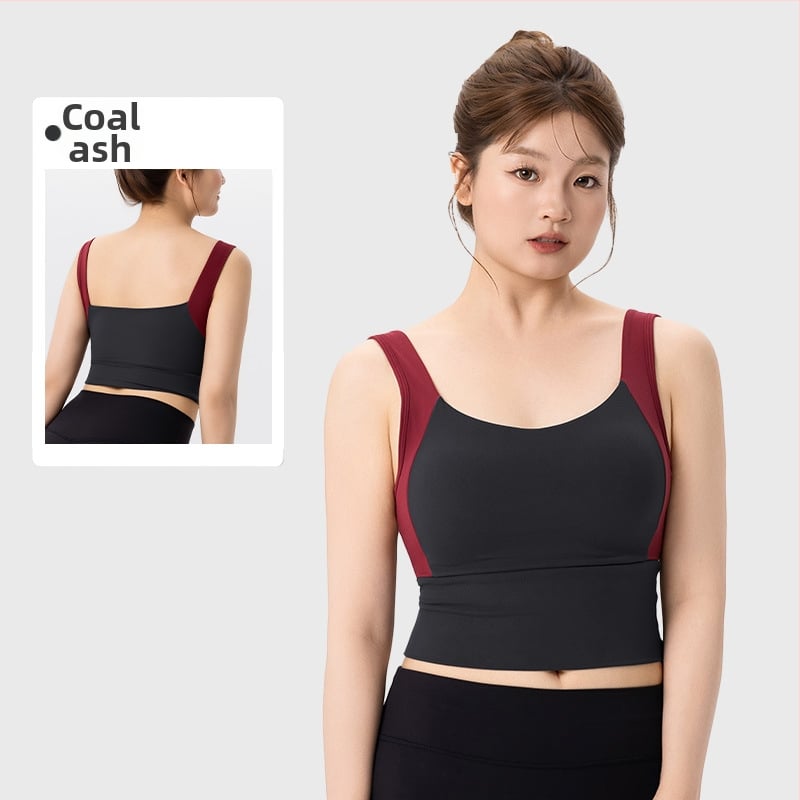 Bustier sport pentru femei, yoga și fitness, cupe fixe în formă de picătură de apă, material nylon-spandex strâns, lungime până la abdomen, cupe cu protecție la sân, suport solid — Keep ball, Toamnă-Iarnă 2025