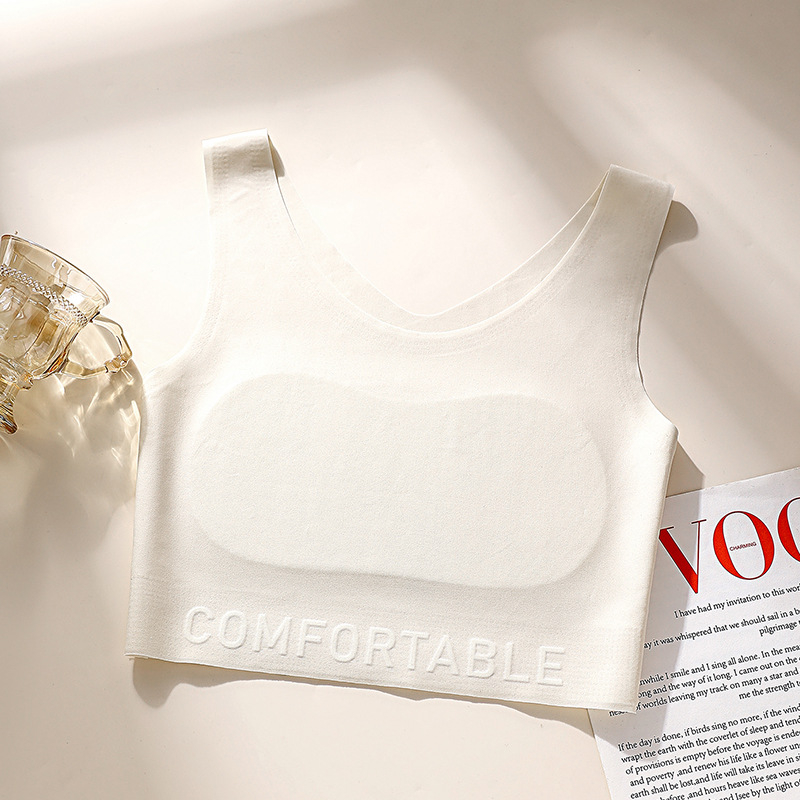 Лятно тънко безжично безшевно спортно бюстие с пълна чашка, намалява видимостта на големи гърди, дишащо, 70–80% найлон