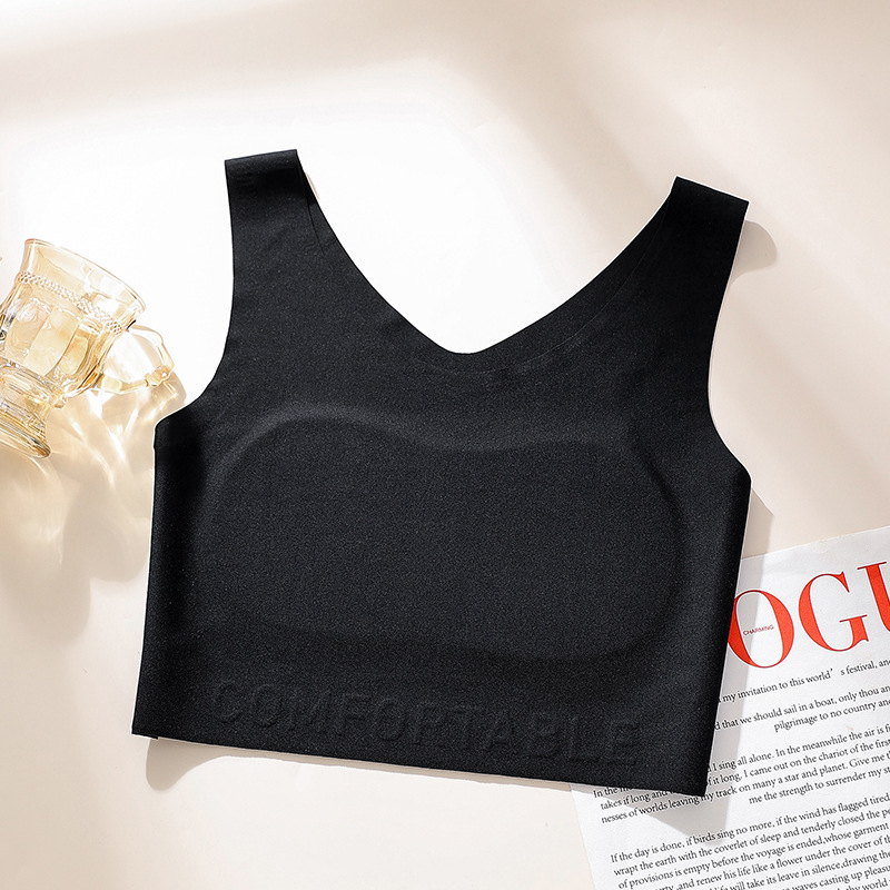 Лятно тънко безжично безшевно спортно бюстие с пълна чашка, намалява видимостта на големи гърди, дишащо, 70–80% найлон