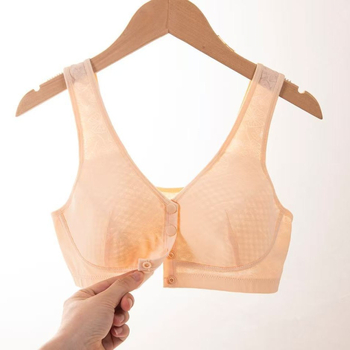 Mellény-stílusú melltartó elöl záródó, 3/4 kosár, középső formájú kosár, fő anyag nylon, bélés 100% pamut