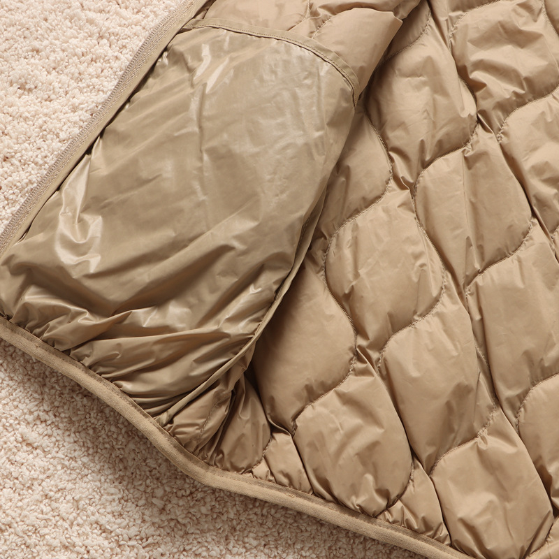 Ženska kratka puffer vesta s kapuljom, korejski stil, plus veličina, vitka silueta, punilo od bijelog patka perja