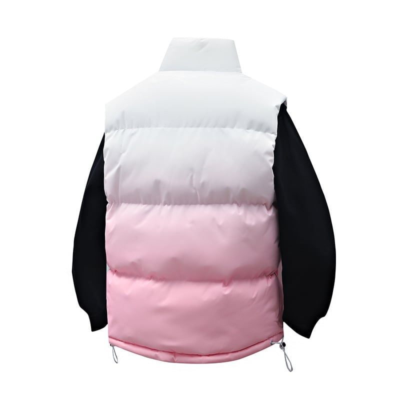 Pánska bavlnená vesta s vysokým golierom, voľný strih, bočné vrecká, jeseň 2025