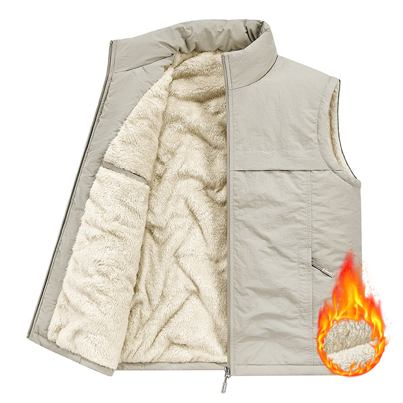 Muški fleece vest za jesen-zimu, debeli i topli, za otvoreni ribolov, s mnogim džepovima, bez kapuljače, veći broj veličina