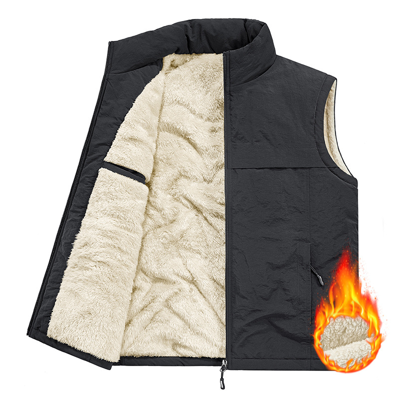 Muški fleece vest za jesen-zimu, debeli i topli, za otvoreni ribolov, s mnogim džepovima, bez kapuljače, veći broj veličina