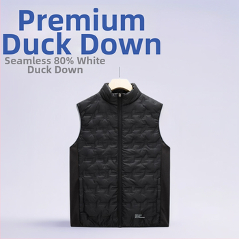 Pánska vesta z bavlneného zmesi, štíhla línia (slim fit), stojací golier, zips, pruhovaný vzor, zimné obdobie