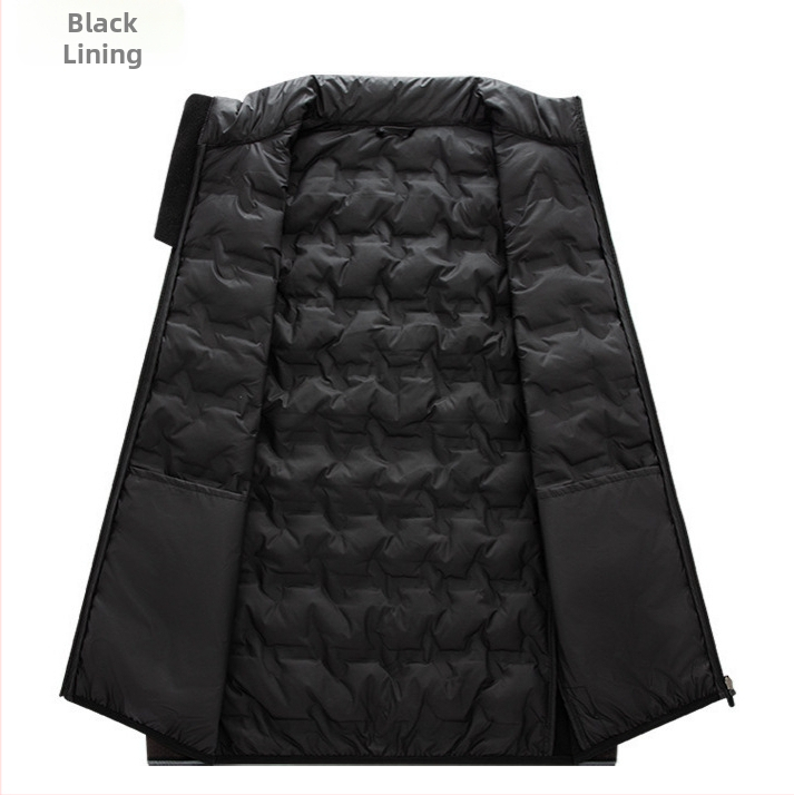 Pánska vesta z bavlneného zmesi, štíhla línia (slim fit), stojací golier, zips, pruhovaný vzor, zimné obdobie